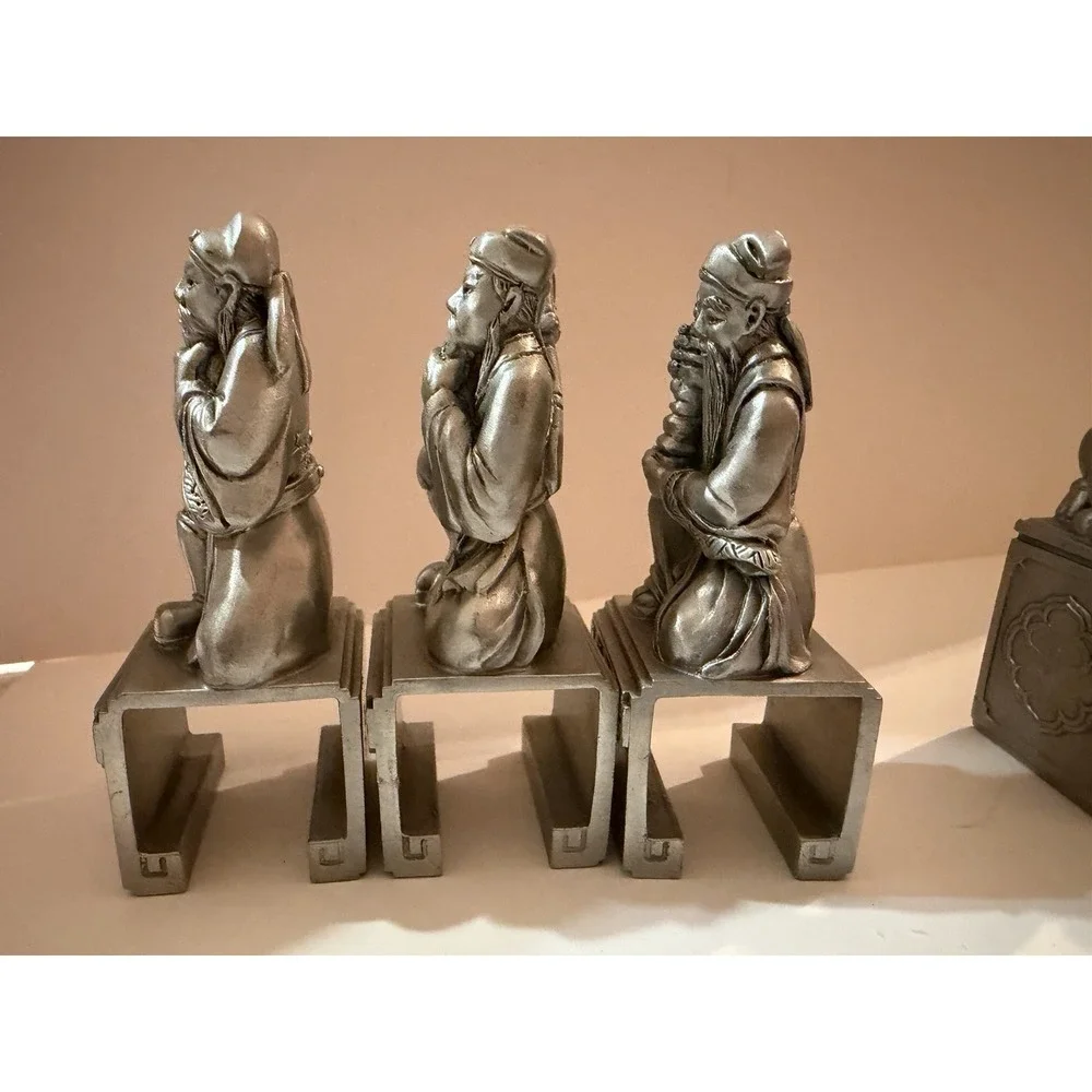 Tumasek Solid Pewter – Eight Immortals & Auspicious Animals (Set of‎ 6)